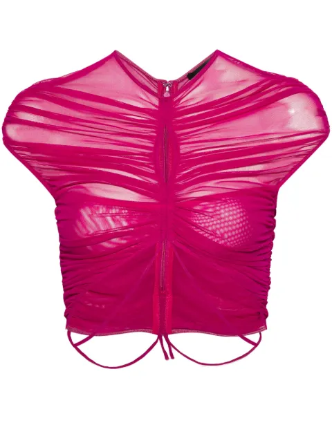 Mugler توب قصير شبك