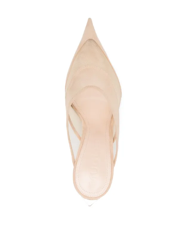 Mugler 95mm Mesh Mules | Neutrals | FARFETCH