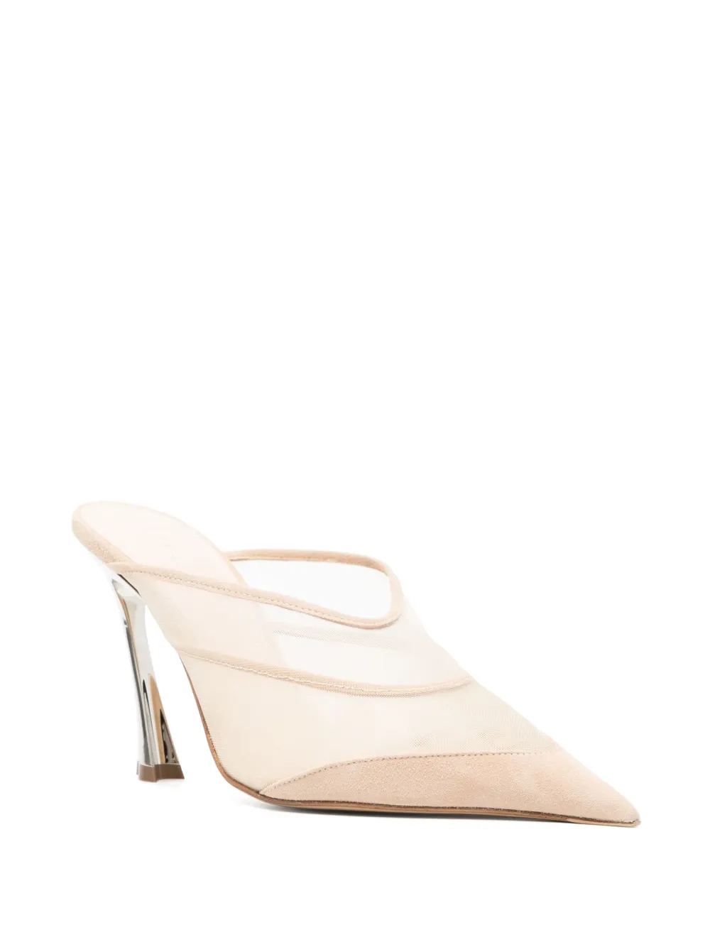 Mugler 95mm mesh mules - Beige