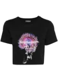 Mugler Anemone cotton cropped T-shirt - Black