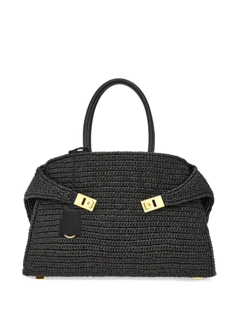 Ferragamo medium The Hug raffia tote bag