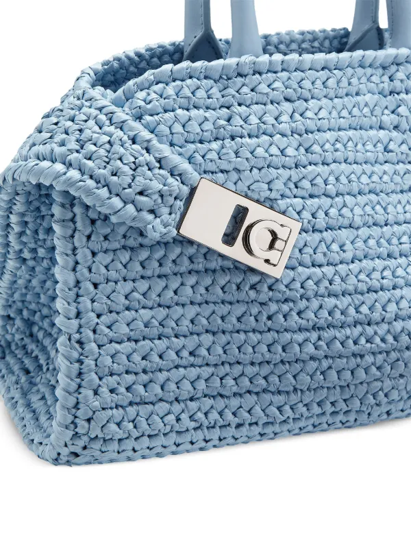 Ferragamo Hug Raffia Mini Bag | Blue | FARFETCH Ferragamo Hug Raffia Mini Bag | Blue | FARFETCH