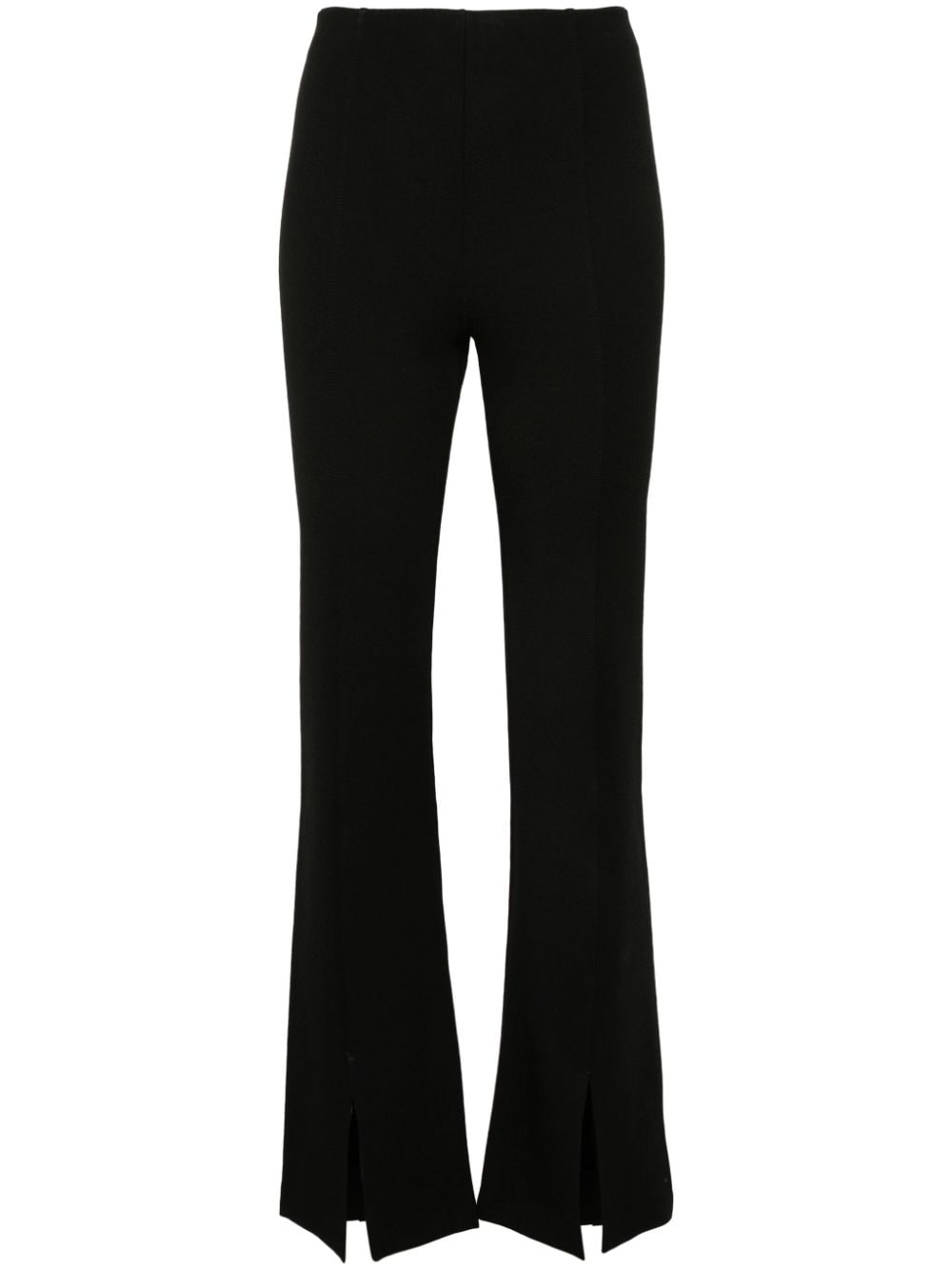 Maje Split-detailed Flared Trousers In Black