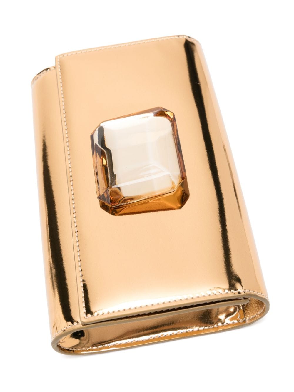 Shop Gianvito Rossi Jaipur Clutch Bag In Gold