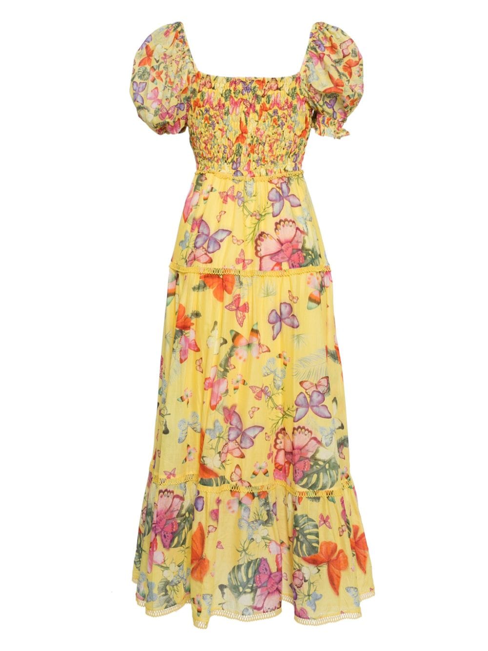 Charo Ruiz Ibiza Salva butterfly-print maxi dress - Geel