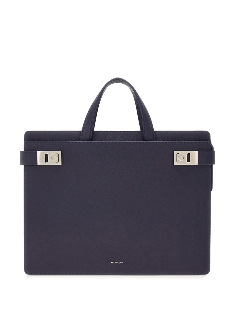 Ferragamo Gancini-buckle leather briefcase - Blue