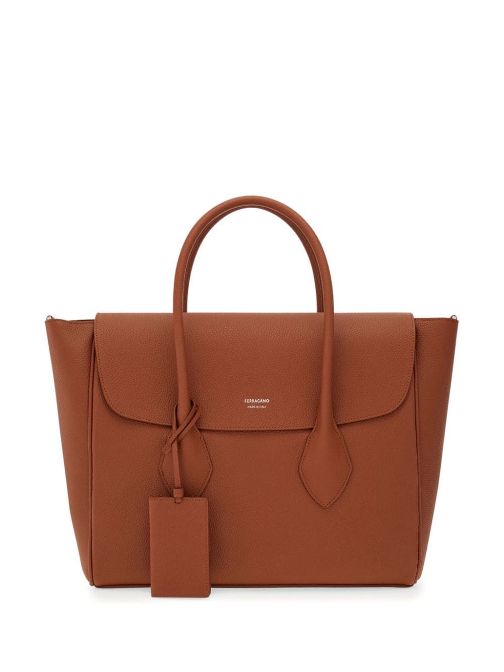 Ferragamo East-West leather tote bag - Marrone