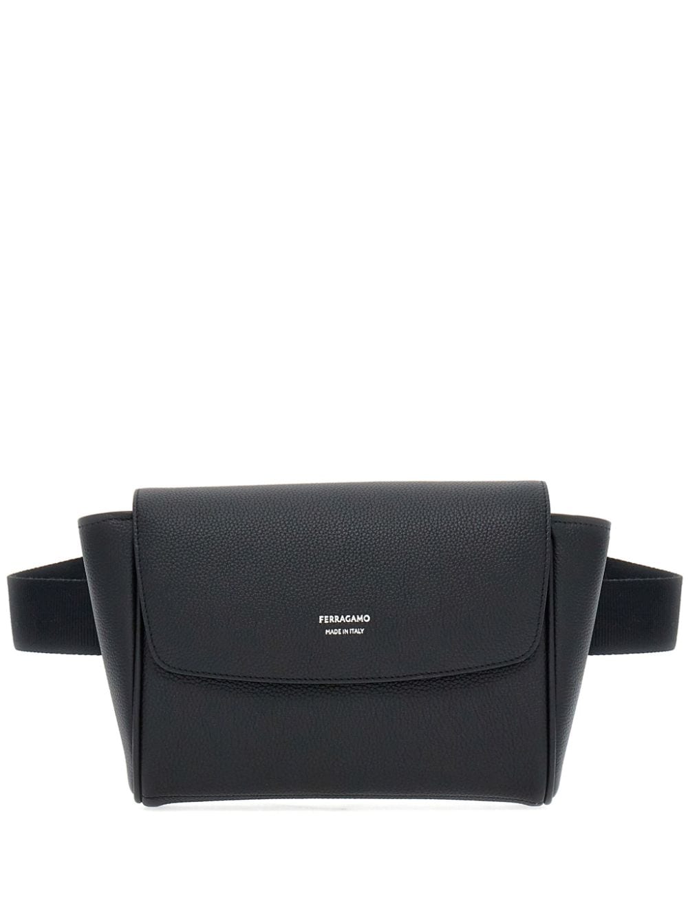 Ferragamo Logo-print Leather Belt Bag In Black