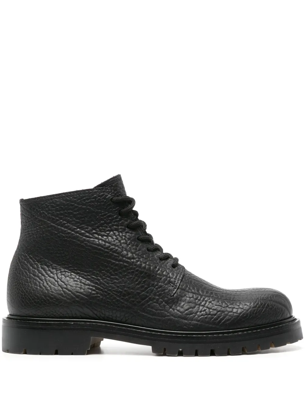 Officine Creative grained leather ankle boots Black