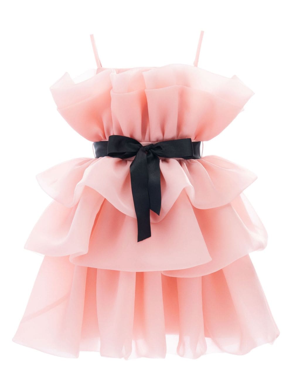 Tulleen Kids' Noella Ruffled Tulle Dress In Pink