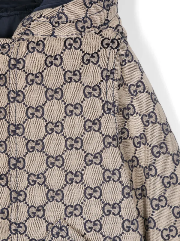 Gucci Kids GG Canvas Hooded Jacket | Neutrals | FARFETCH BH