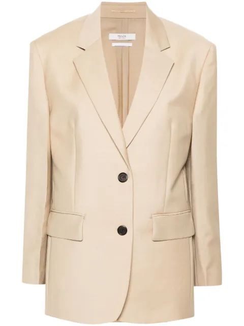 Prada logo-triangle single-breasted blazer