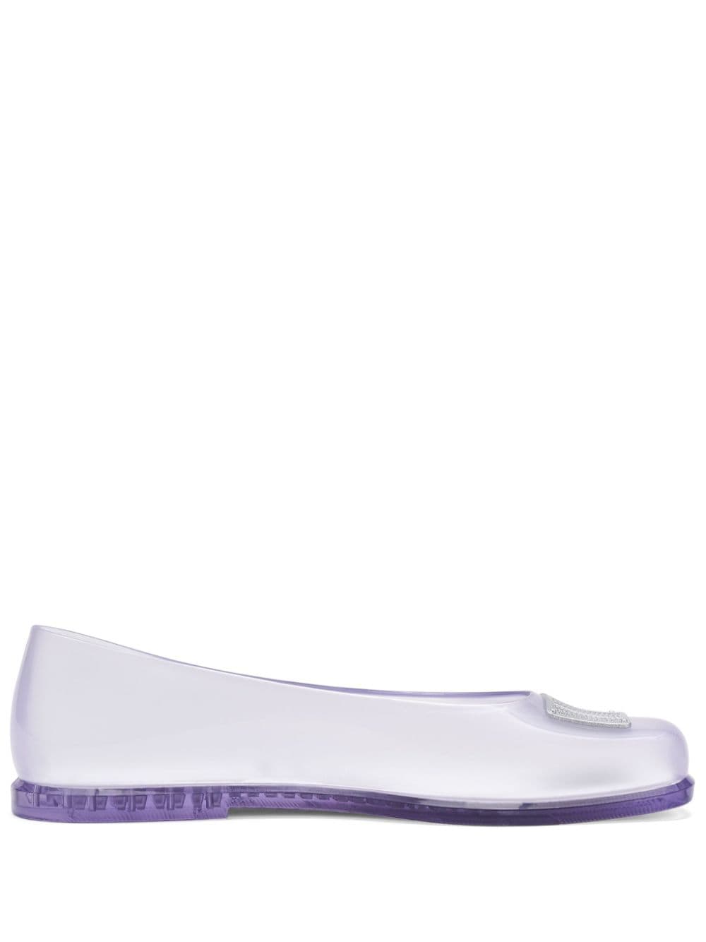 Marc Jacobs x Melissa logo-embossed ballerina shoes Purple