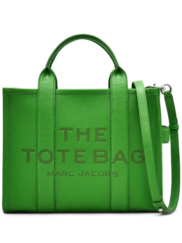 Marc Jacobs The Leather Medium Tote Bag Green FARFETCH CA