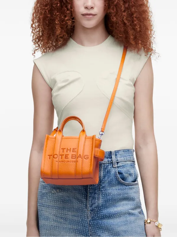 品揃え豊富で The Jacobs Marc Leather FARFETCH | Orange | Bag Tote Crossbody バッグ