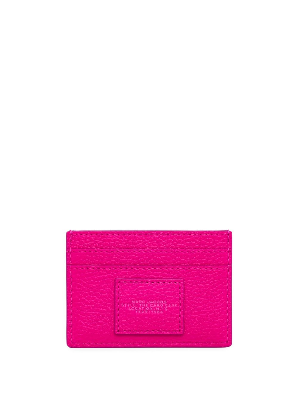 Marc Jacobs Leren pasjeshouder met logo-reliëf - Roze