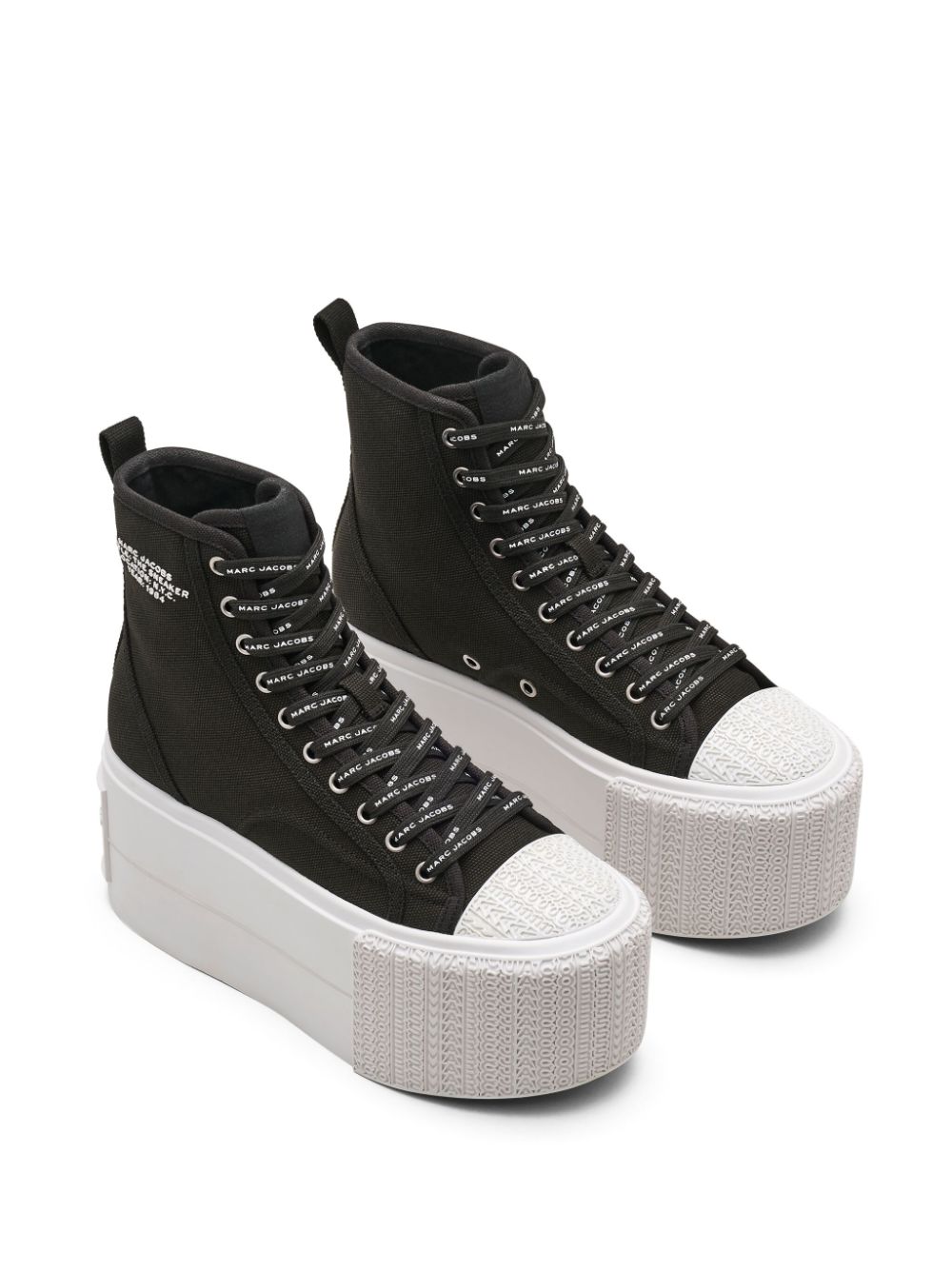 Shop Marc Jacobs 75mm Platform Canvas Sneakers In Black