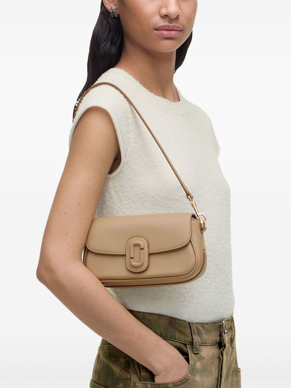 Shop Marc Jacobs The Clover Shoulder Bag In Nude