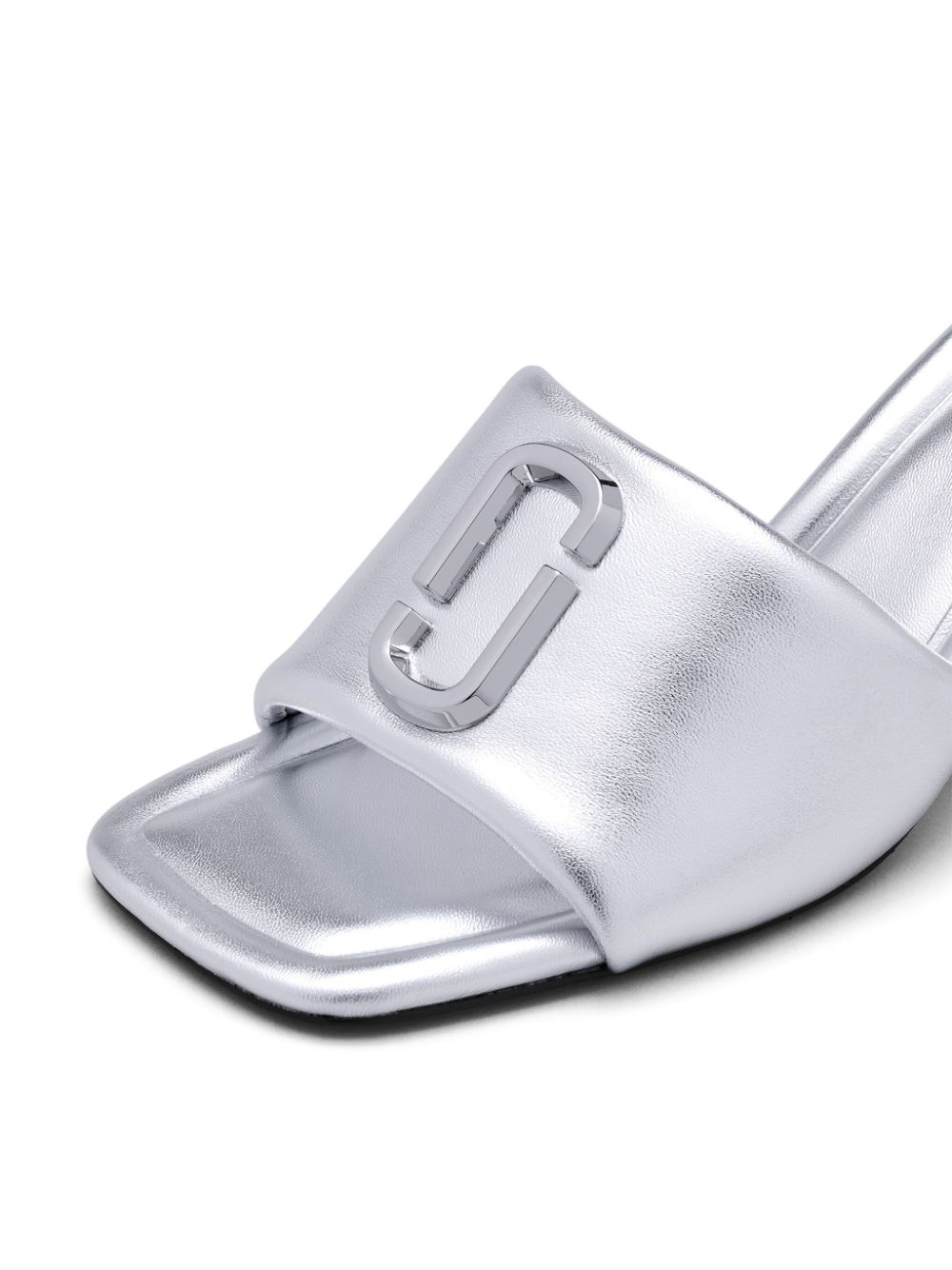 Shop Marc Jacobs The Metallic J Leather Mules In Silber