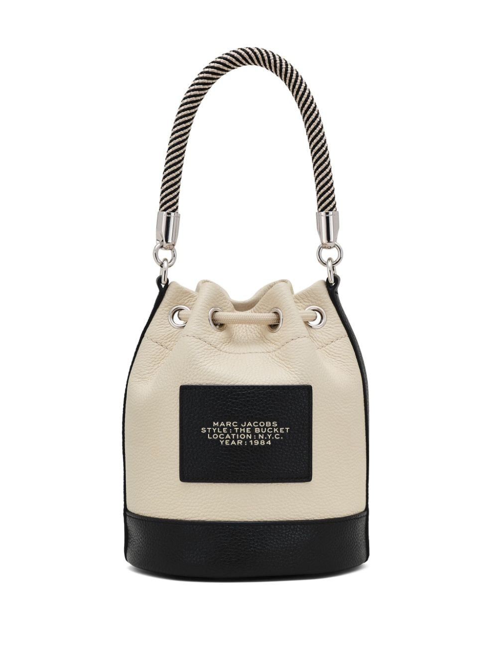 Shop Marc Jacobs The Colour-block Leather Bucket Bag In 白色