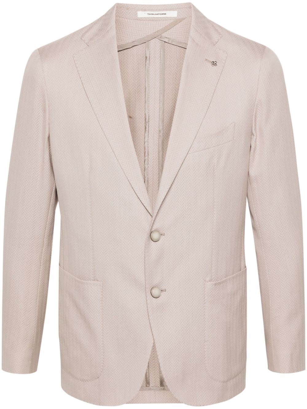 Tagliatore Blazer met visgraatpatroon en enkele rij knopen Beige