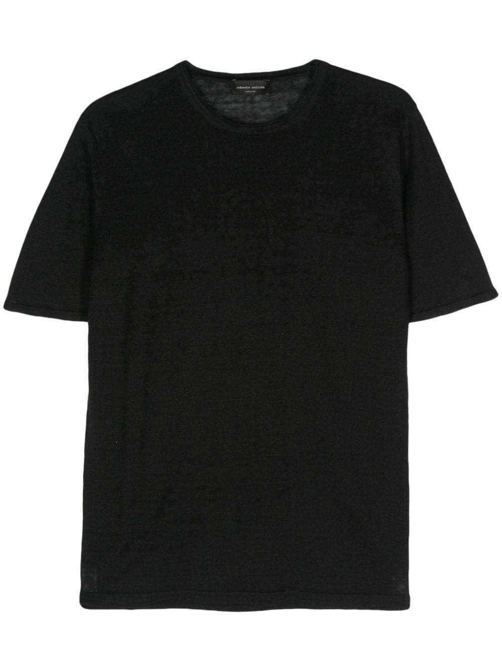 Roberto Collina Fine-knit Linen T-shirt In Black