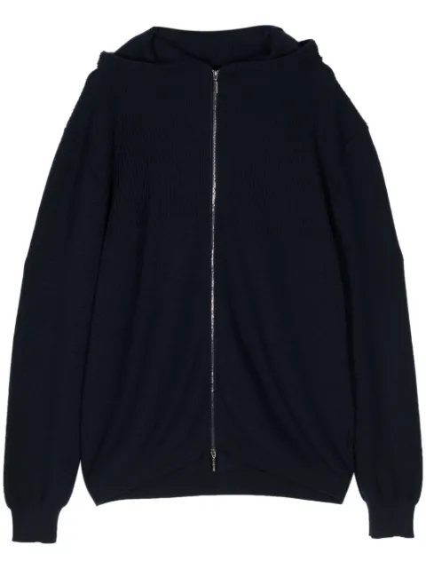 Cruciani ribbed wool hoodie