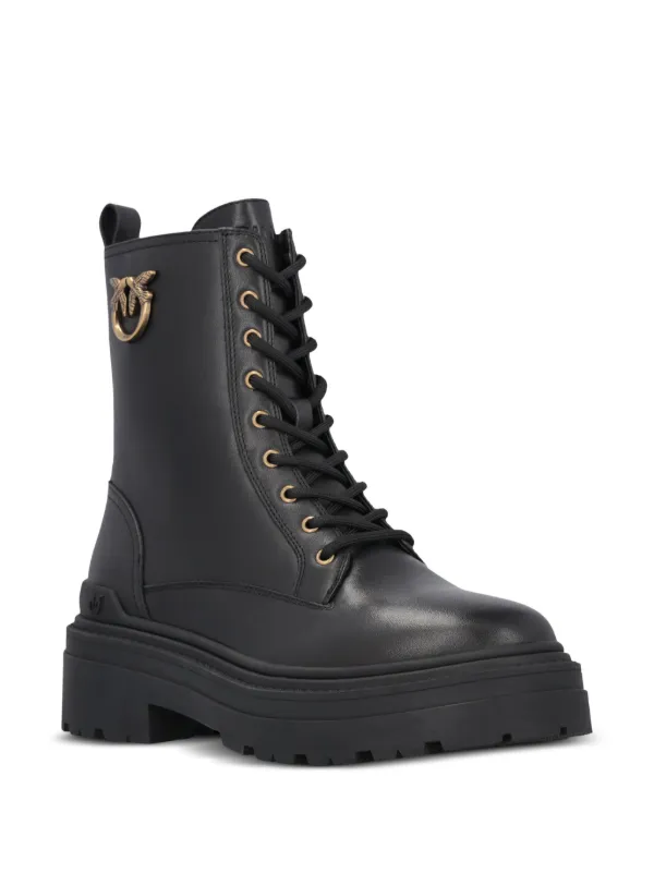 PINKO Mia 110mm Leather Boots | Black | FARFETCH JO