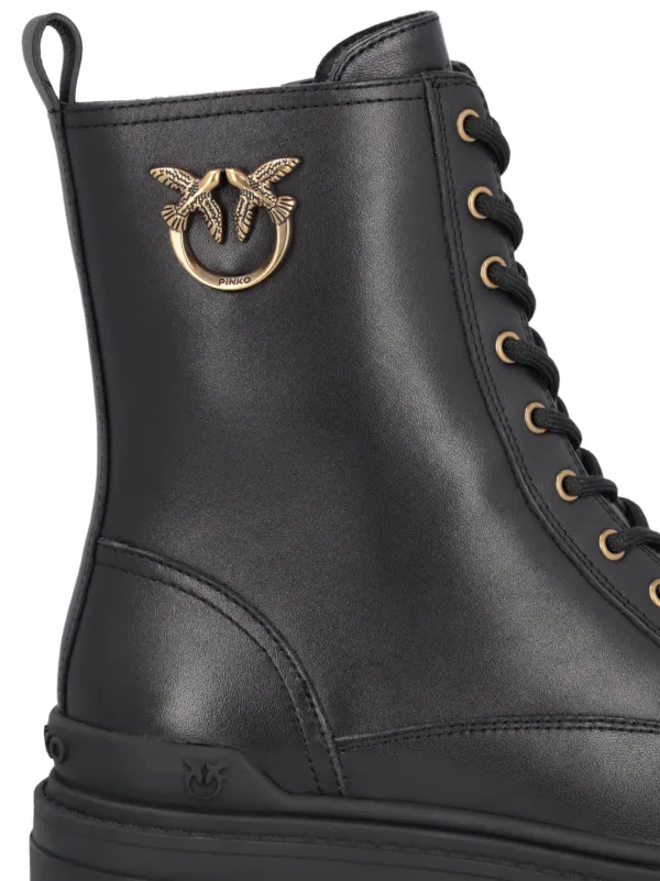 ミドルブーツ PINKO Women Boots SD0147P001 MIA 07 Z99 Black Pinko women's leather boots with logo sd0147p001 Black