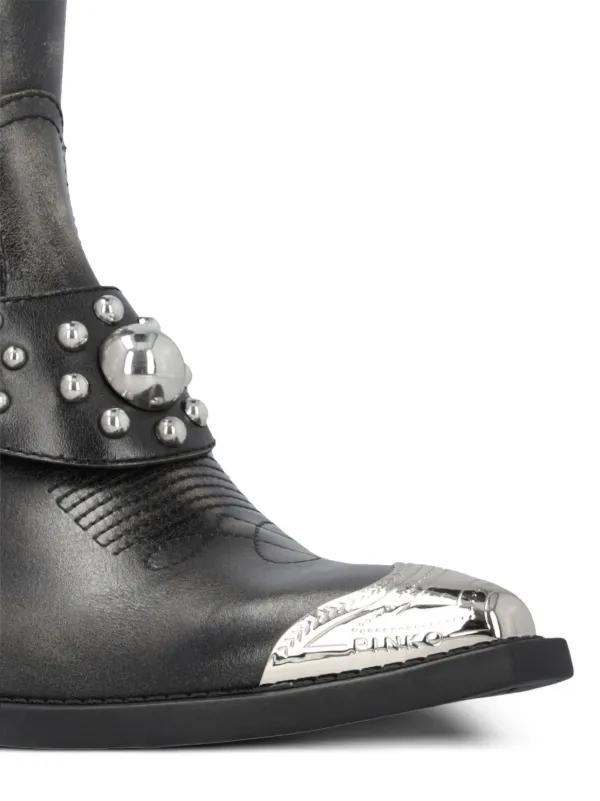 【関税込み】PINKO Ankle boots PINKO Tex Biker Boots | Black | FARFETCH