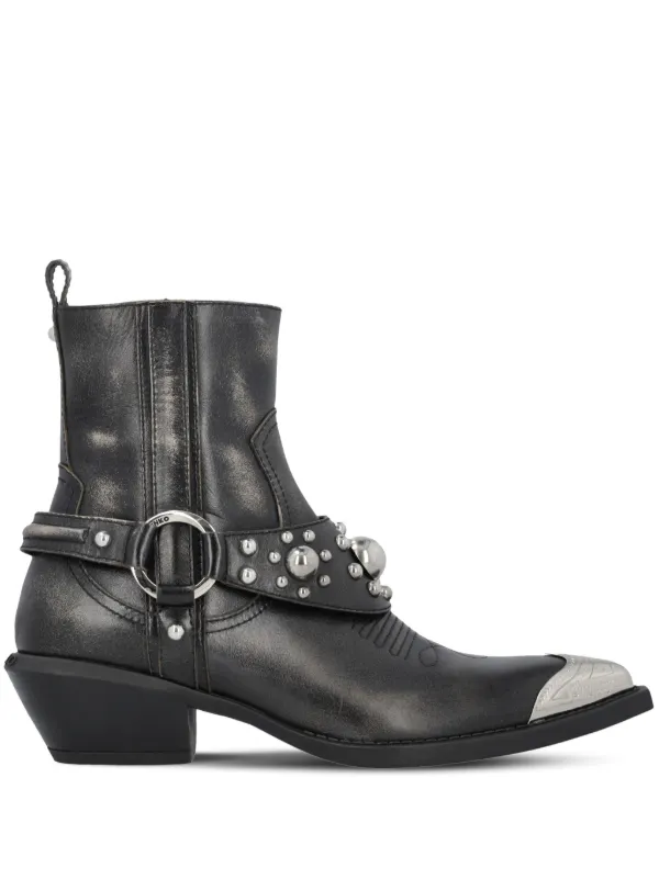 PINKO Tex Biker Boots | Black | FARFETCH