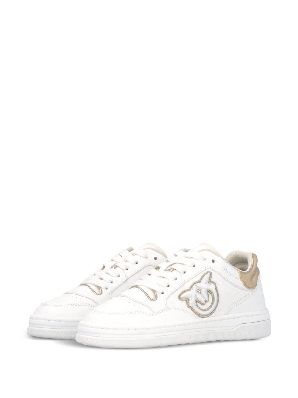 Shop Pinko Mandy 01 Leather Sneakers In White