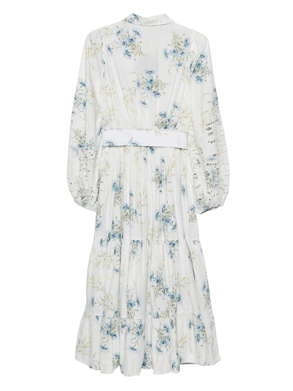Shop Bytimo Floral-print Cotton Maxi Dress In Blue