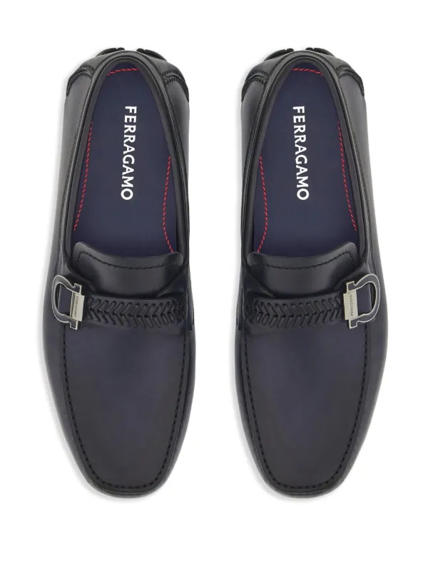 【SALVATORE FERRAGAMO】DRIVING SHOES FERRAGAMO Embossed leather driving shoes | THE OUTNET
