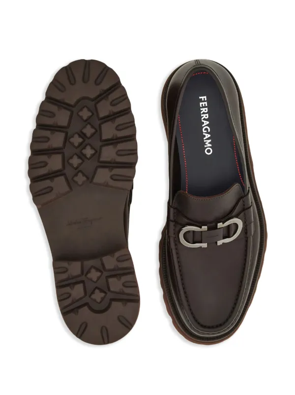 Ferragamo Gancini-buckle Leather Loafers | Brown | FARFETCH