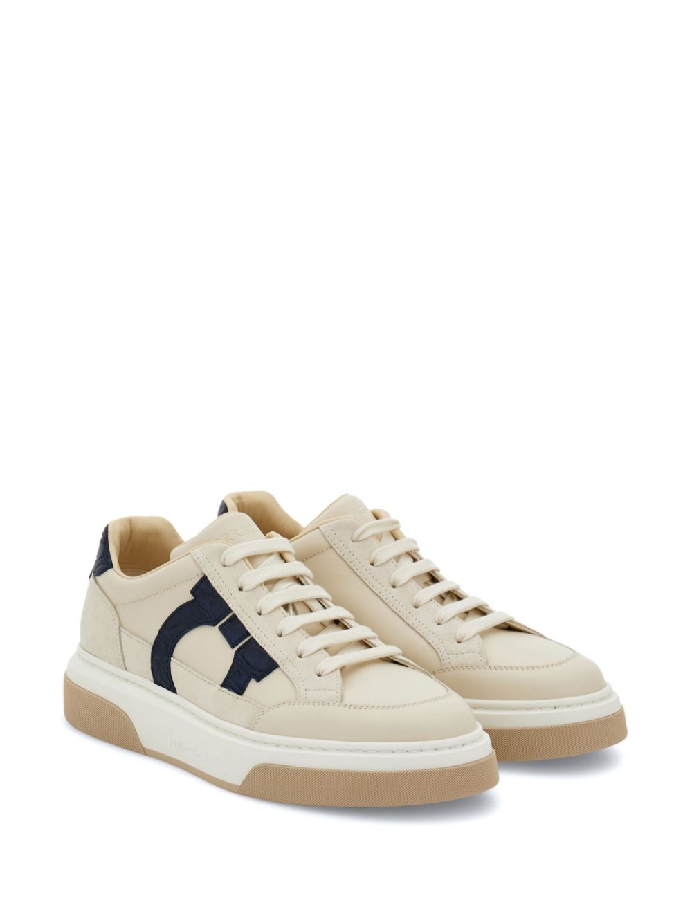 Ferragamo Gancini patch sneakers - White