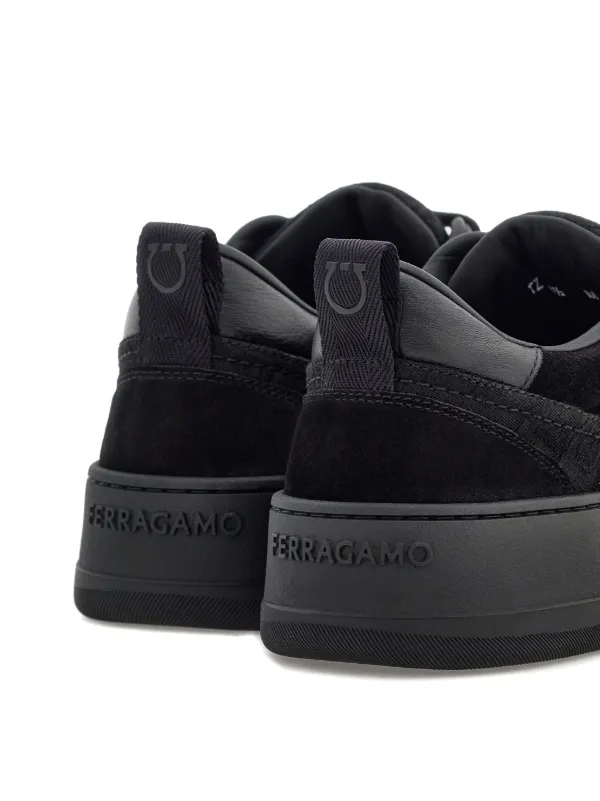 Ferragamo Panelled Leather Sneakers | Black | FARFETCH