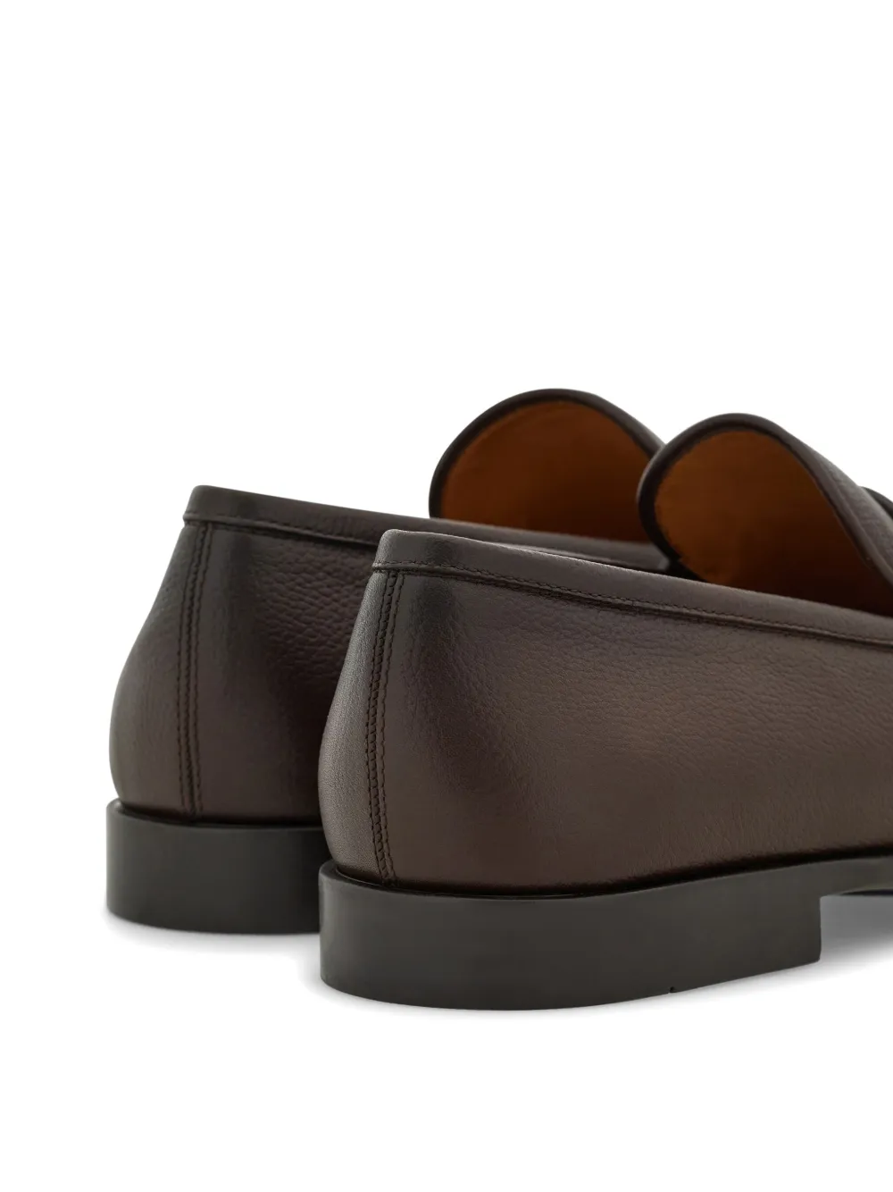 Shop Ferragamo Leather Penny Loafers In Brown