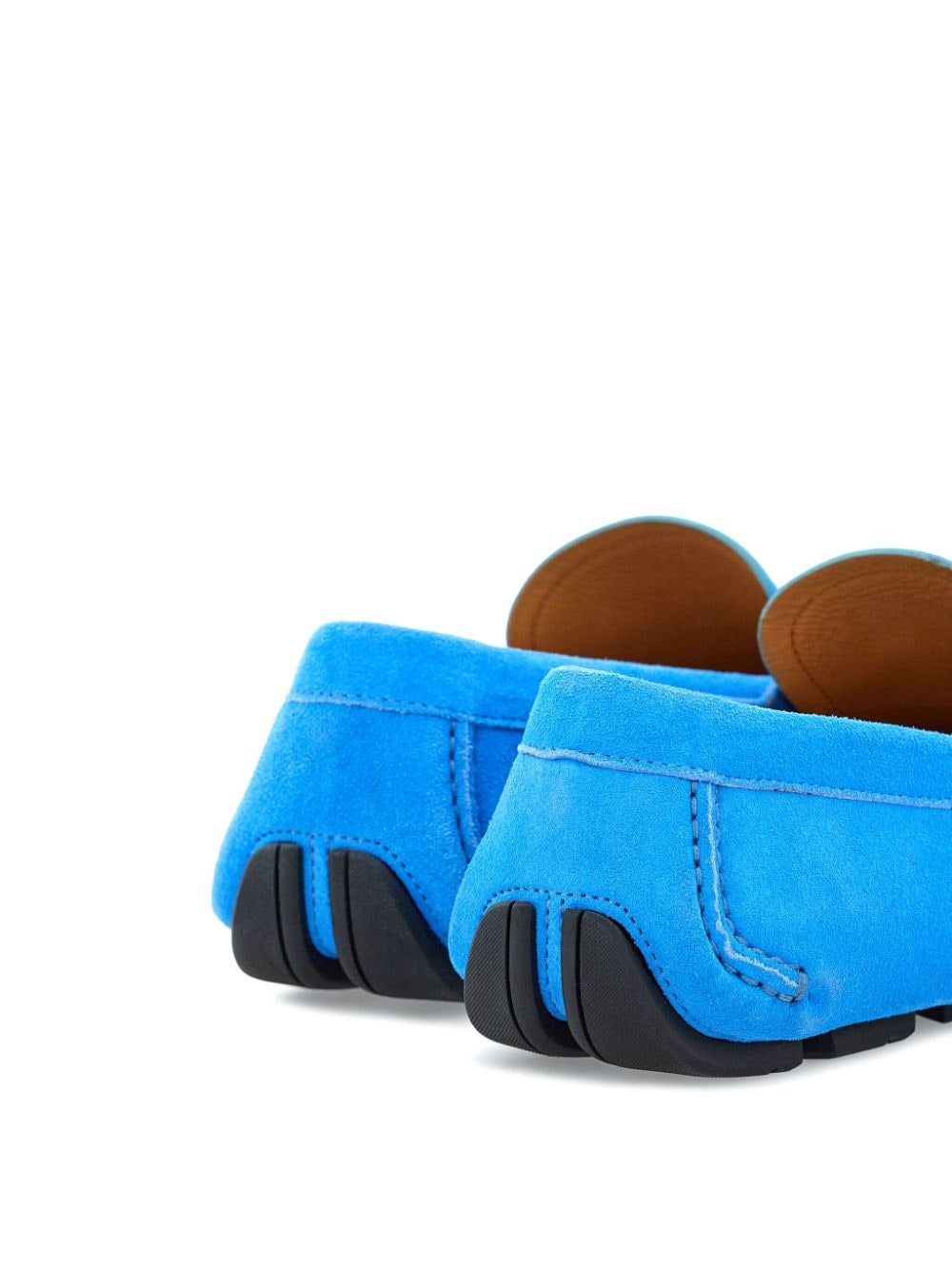 Shop Ferragamo Gancini Suede Driving Shoes In Blue