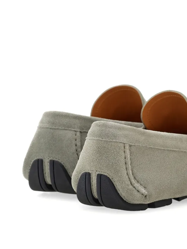 Ferragamo Gancini Suede Driving Shoes Grey FARFETCH CA