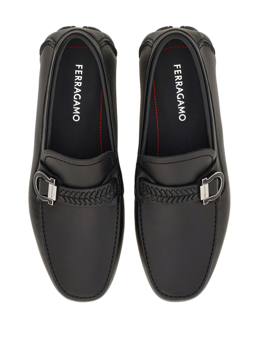 Ferragamo Gancini leather loafers Black