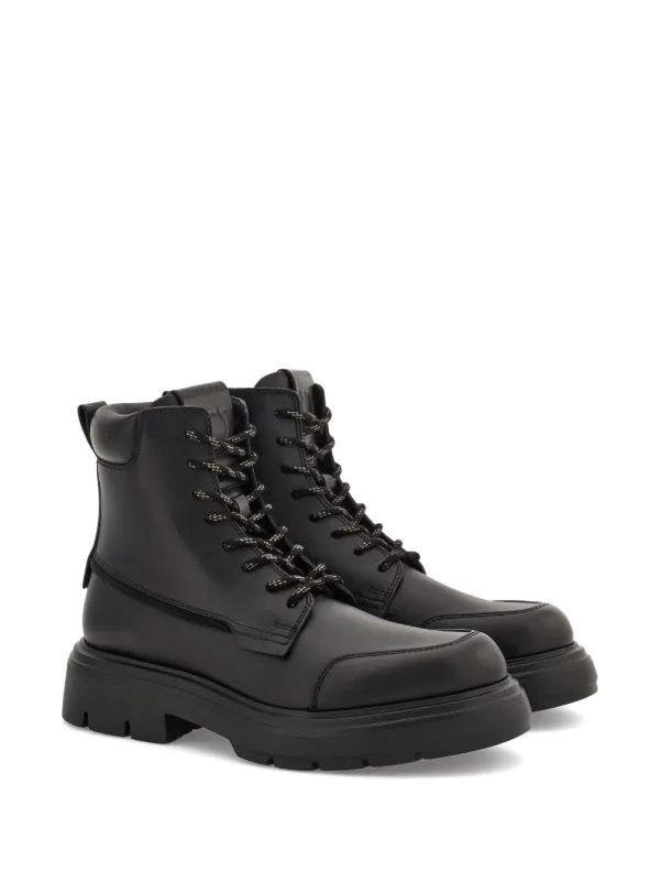 Ferragamo maxi tongue Leather Combat Boots Black FARFETCH IE