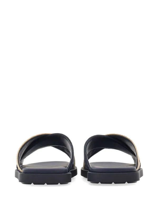 Ferragamo crossover-strap Cotton Sandals | Blue | FARFETCH
