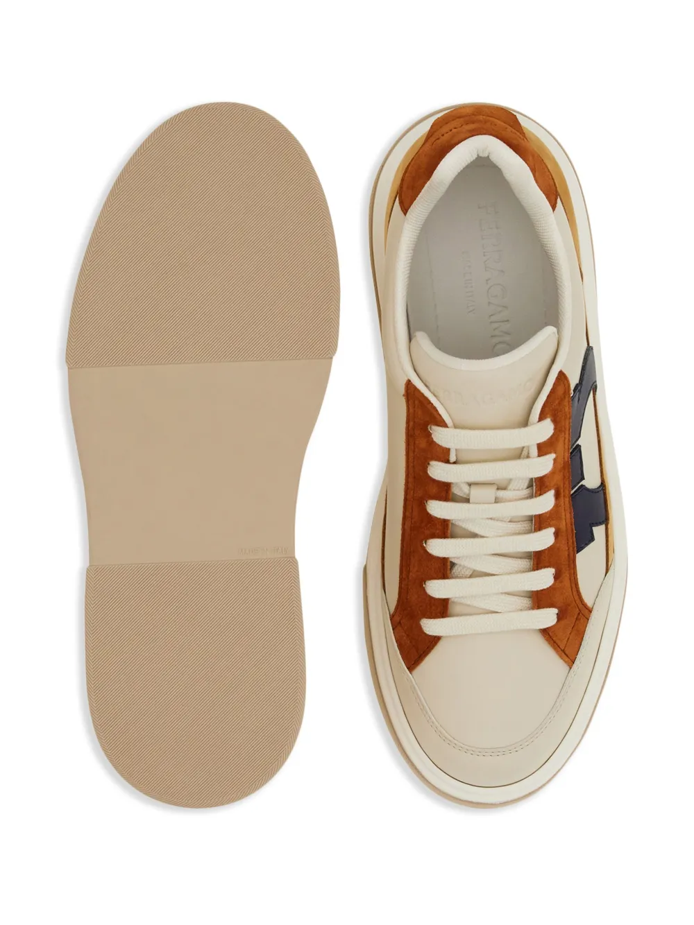 FERRAGAMO GANCINI LEATHER SNEAKERS