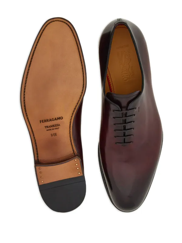 Ferragamo Tramezza lace-up Leather Oxford Shoes | Red | FARFETCH display picture 3
