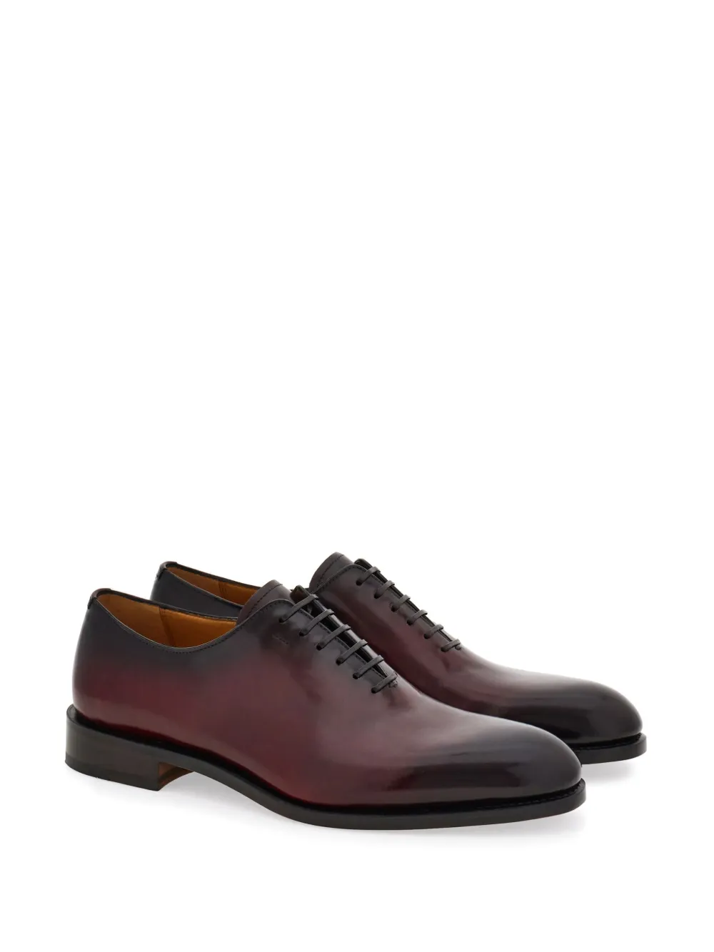 Shop Ferragamo Tramezza Lace-up Leather Oxford Shoes In Red