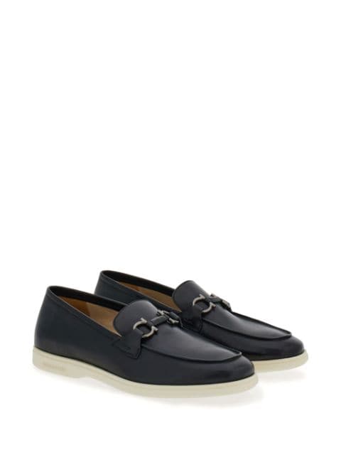 Gancini-plaque leather loafers