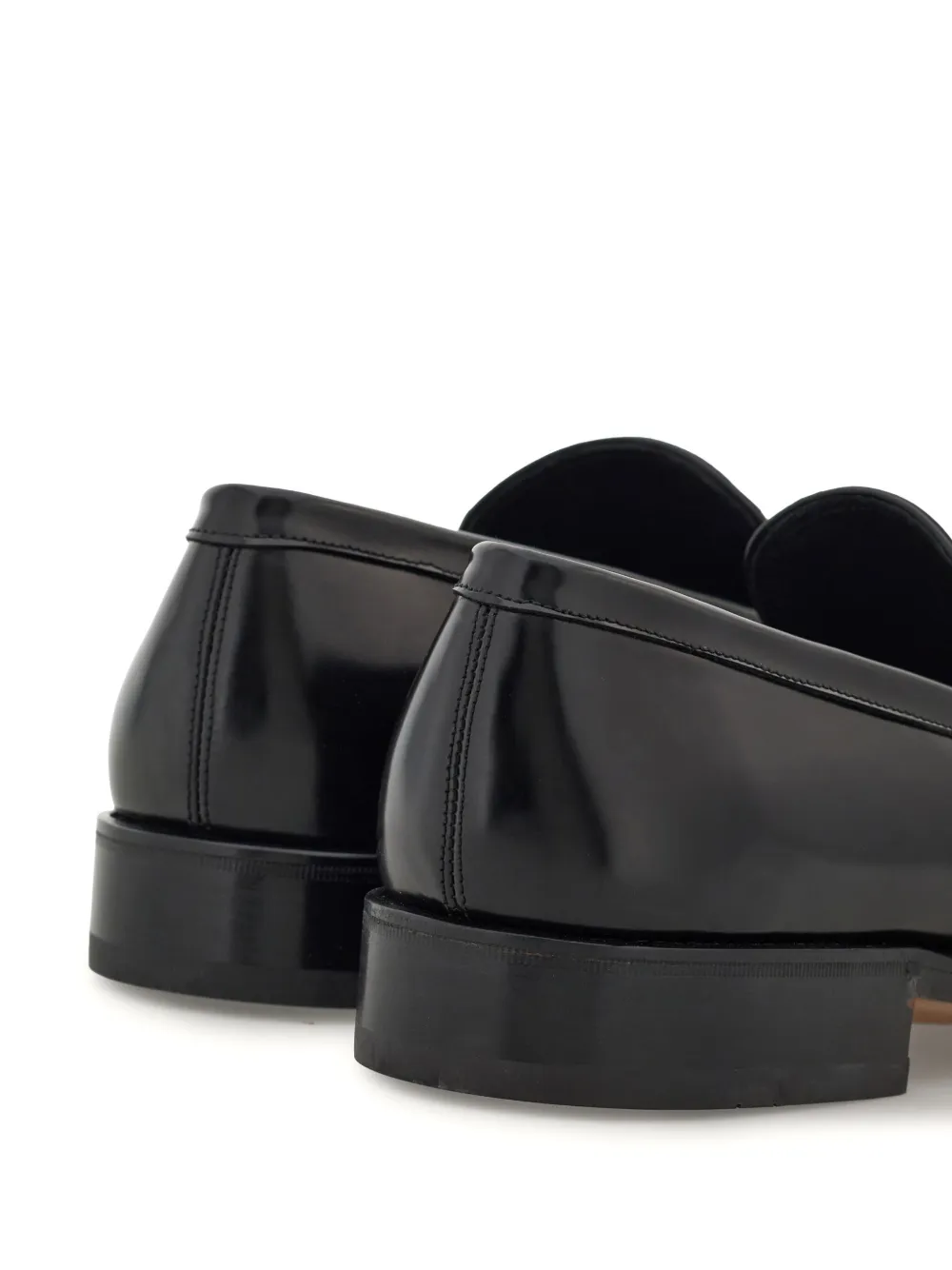 Ferragamo Gancini-plaque leather mocassins Black