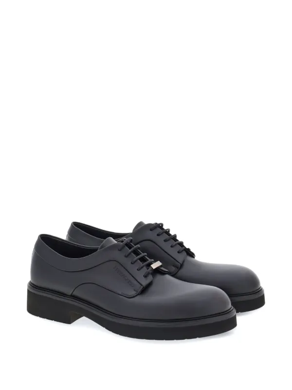 FERRAGAMO ブラック レザー シューズ Ferragamo レザー ダービーシューズ | ブラック | FARFETCH JP