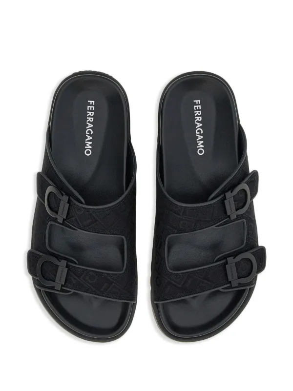 Ferragamo Gancini-jacquard Sandals | Black | FARFETCH display picture 1